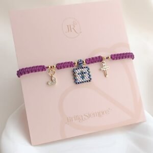 Pulsera Corazones Entrelazados Mora