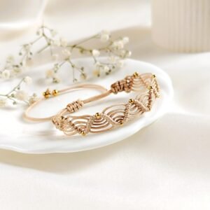 Macramé - Latidos zig zag Beige