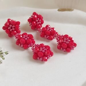 Maxi arete - Flowers Borgoña