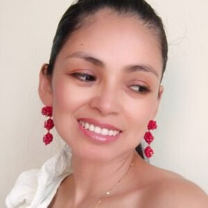 Maxi Arete - Flowers X4 Rojo