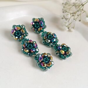 Maxi aretes - Flowers Verde