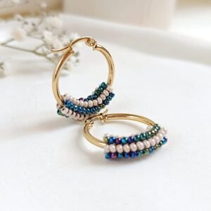 Argollas Constanza Mini - Tejido Tubular Mora