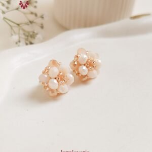 Aretes Mini - Botoncitos Flowers x5 Beige