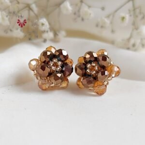 Arete Mini - Botoncitos Flowers x5 Bronce